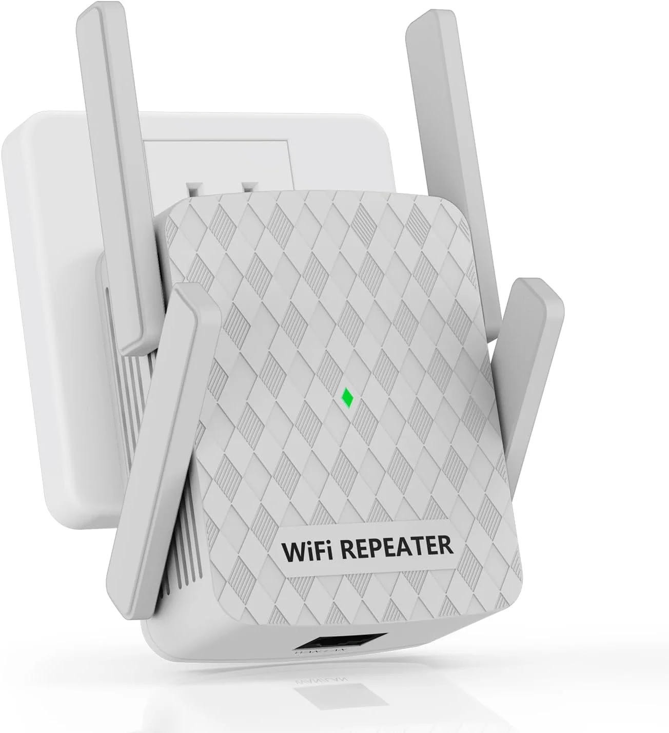 تقویت کننده سیگنال WiFi، تکرار کننده بی سیم اینترنت برای پوشش خانگی تا 930 متر مربع و 35 دستگاه، تقویت کننده WiFi 1200 مگابیت بر ثانیه با پورت اترنت، دو باند 2.4G/5G، 4 آنتن (خاکستری)