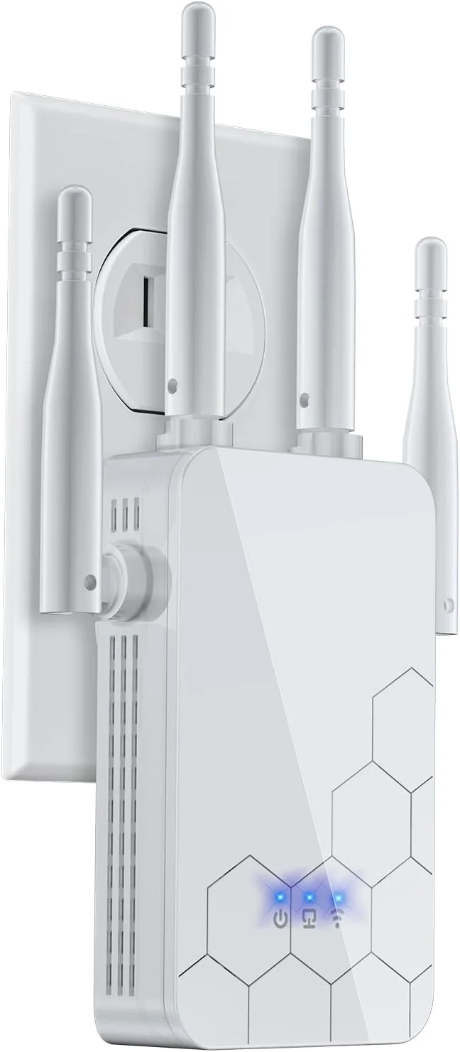 تقویت کننده اینترنت وای فای، روترهای بی سیم تکرار کننده برد بلند، وای فای مش 80٪ سریعتر | گسترده تر از همیشه، راه اندازی 1 ضربه ای، پشتیبانی از دستگاه های شبکه بیشتر در خانه