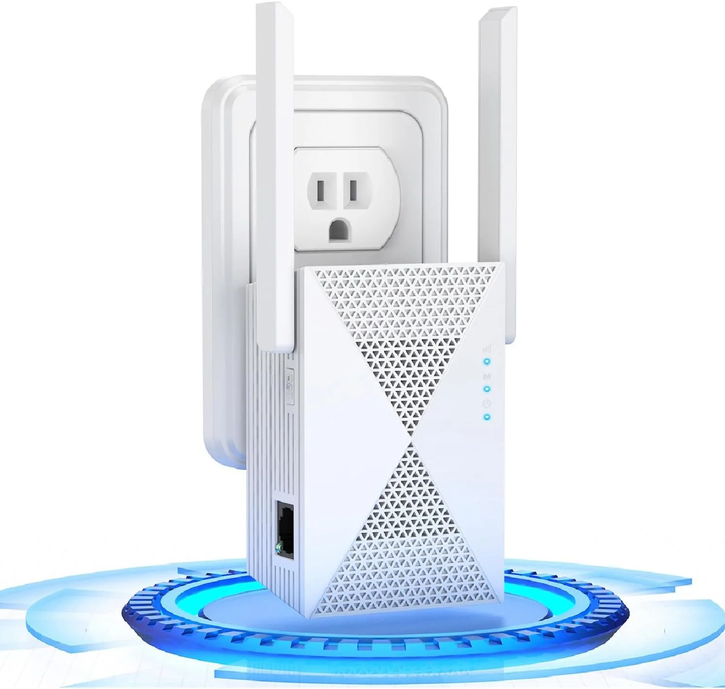 تقویت کننده سیگنال WiFi، توسعه دهنده اینترنت WiFi، با پورت اترنت، تکرار کننده بی سیم برای خانه، برد بلند، پوشش تا 1300 متر مربع، کار با همه روترها، نصب آسان