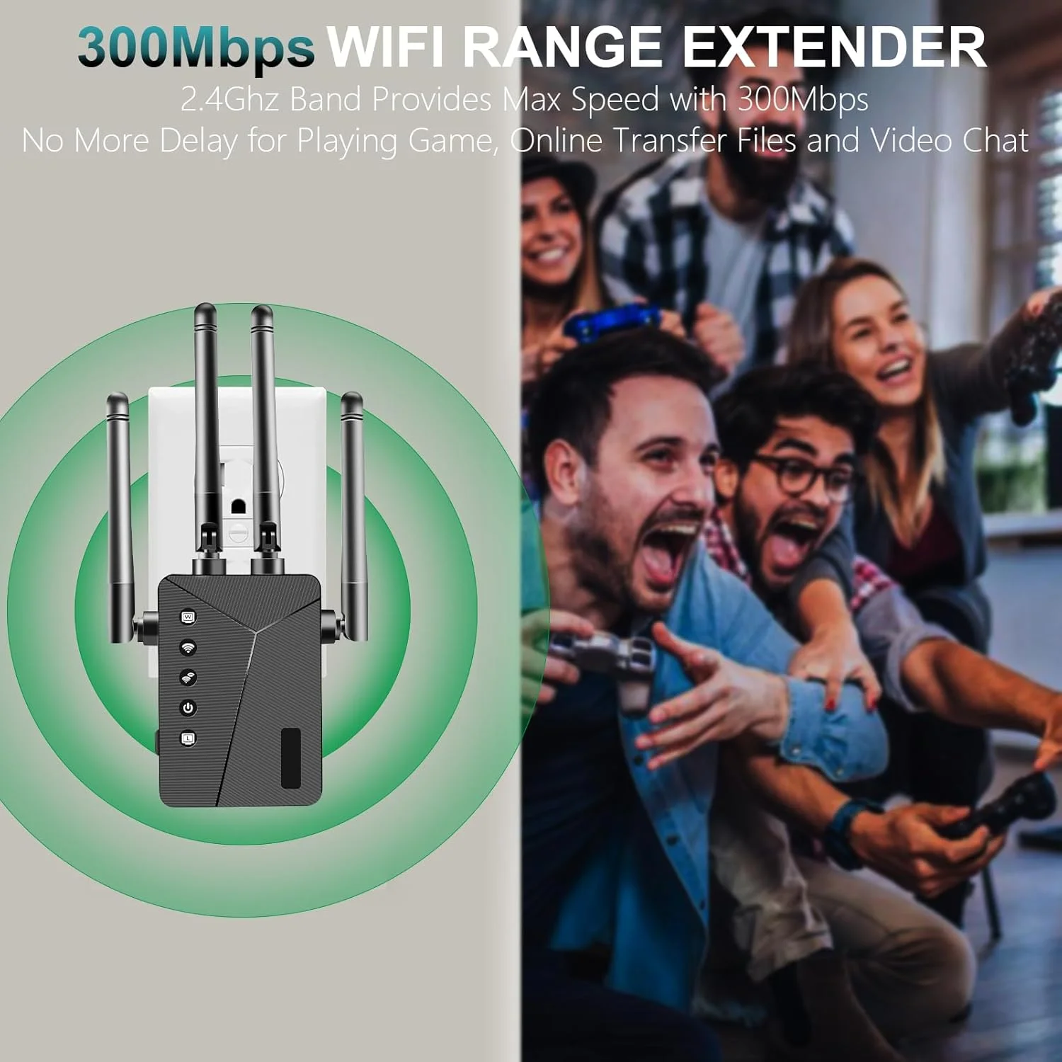 تقویت کننده WiFi، سریعترین تقویت کننده WiFi 2025، تقویت کننده سیگنال توسعه دهنده WiFi برای خانه، تکرار کننده WiFi تا 8000 فوت مربع و 50 دستگاه را پوشش می دهد، Plug and Play