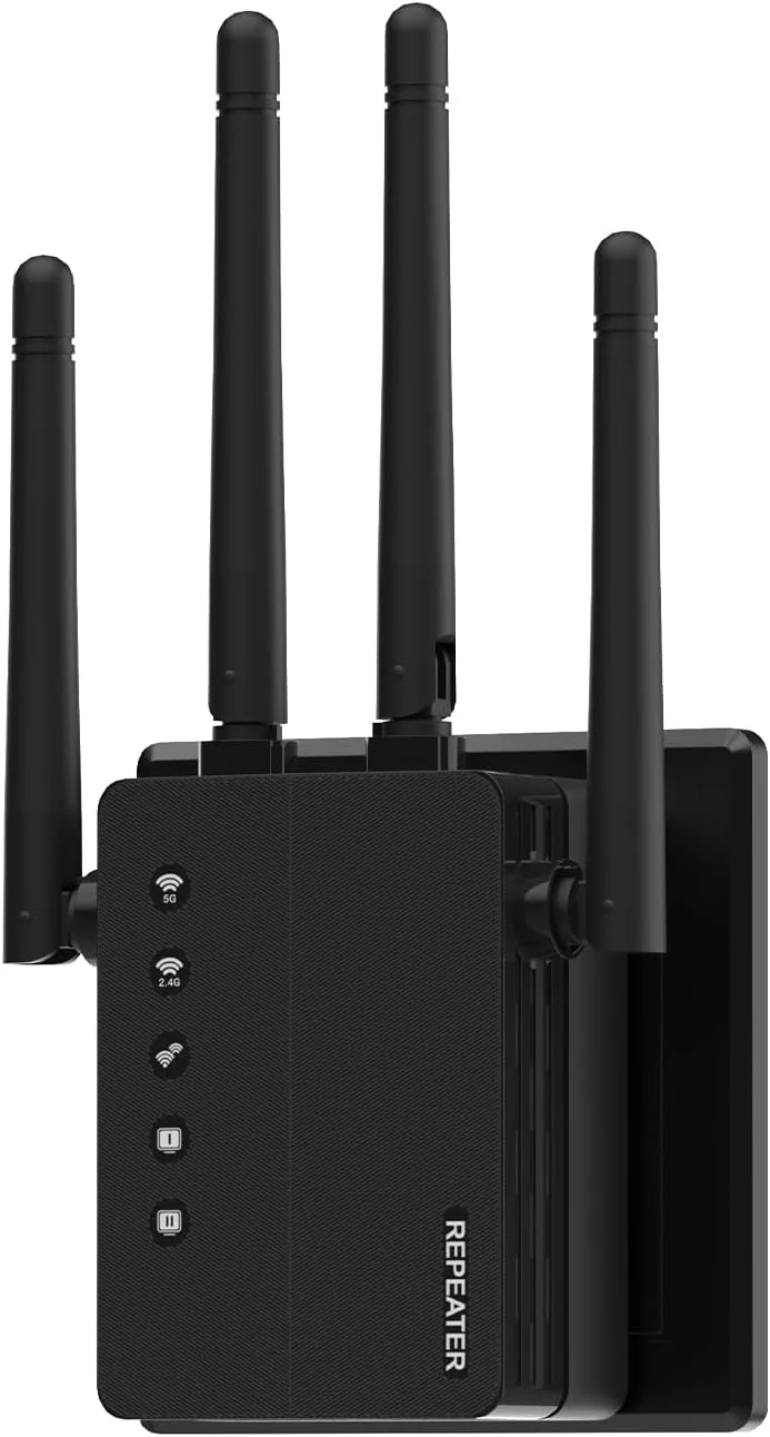 تقویت کننده سیگنال وای فای، پوشش 12880 فوت مربع، سازگاری با 105 دستگاه، دو بانده 5 گیگاهرتز/2.4 گیگاهرتز، 1200 مگابیت بر ثانیه، توسعه دهنده وای فای برای پوشش گسترده