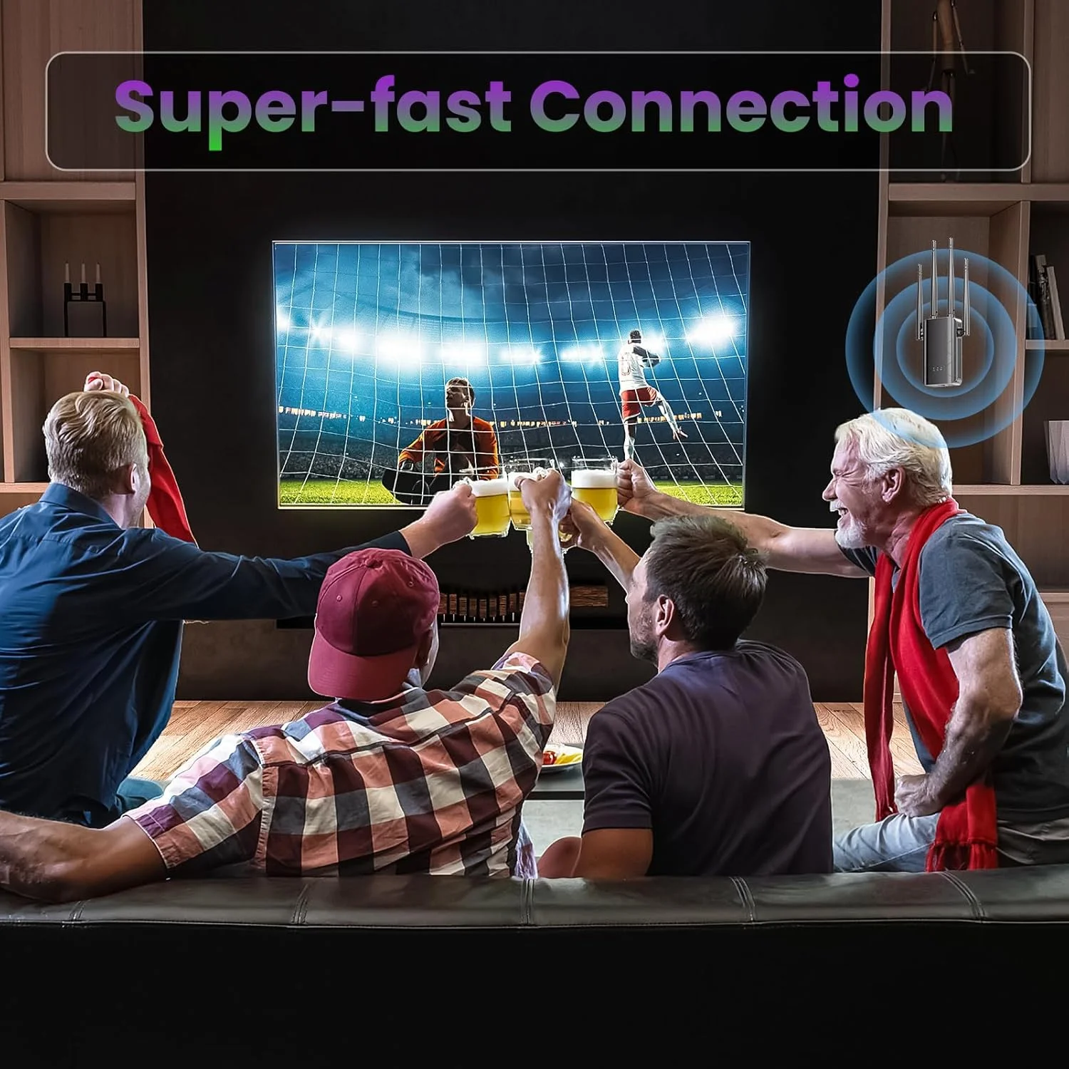 تقویت کننده وای فای، پوشش 800 متر مربعی، پشتیبانی از بیش از 45 دستگاه، دارای پورت اترنت، امن و با نصب آسان