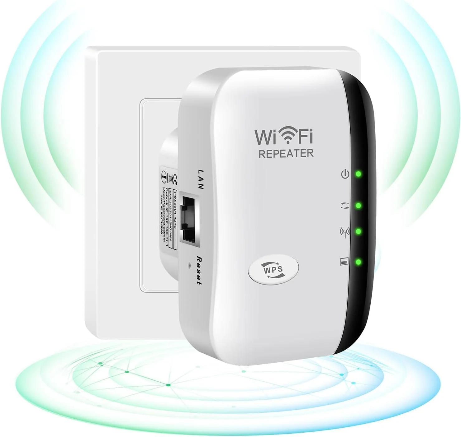 تقویت کننده WiFi، ارتقا یافته نسل جدید COOPOY، پوشش تا 280 متر مربع و 35 دستگاه، تقویت کننده اینترنت با پورت اترنت، تقویت کننده محدوده WiFi، سازگار با الکسا (سفید)