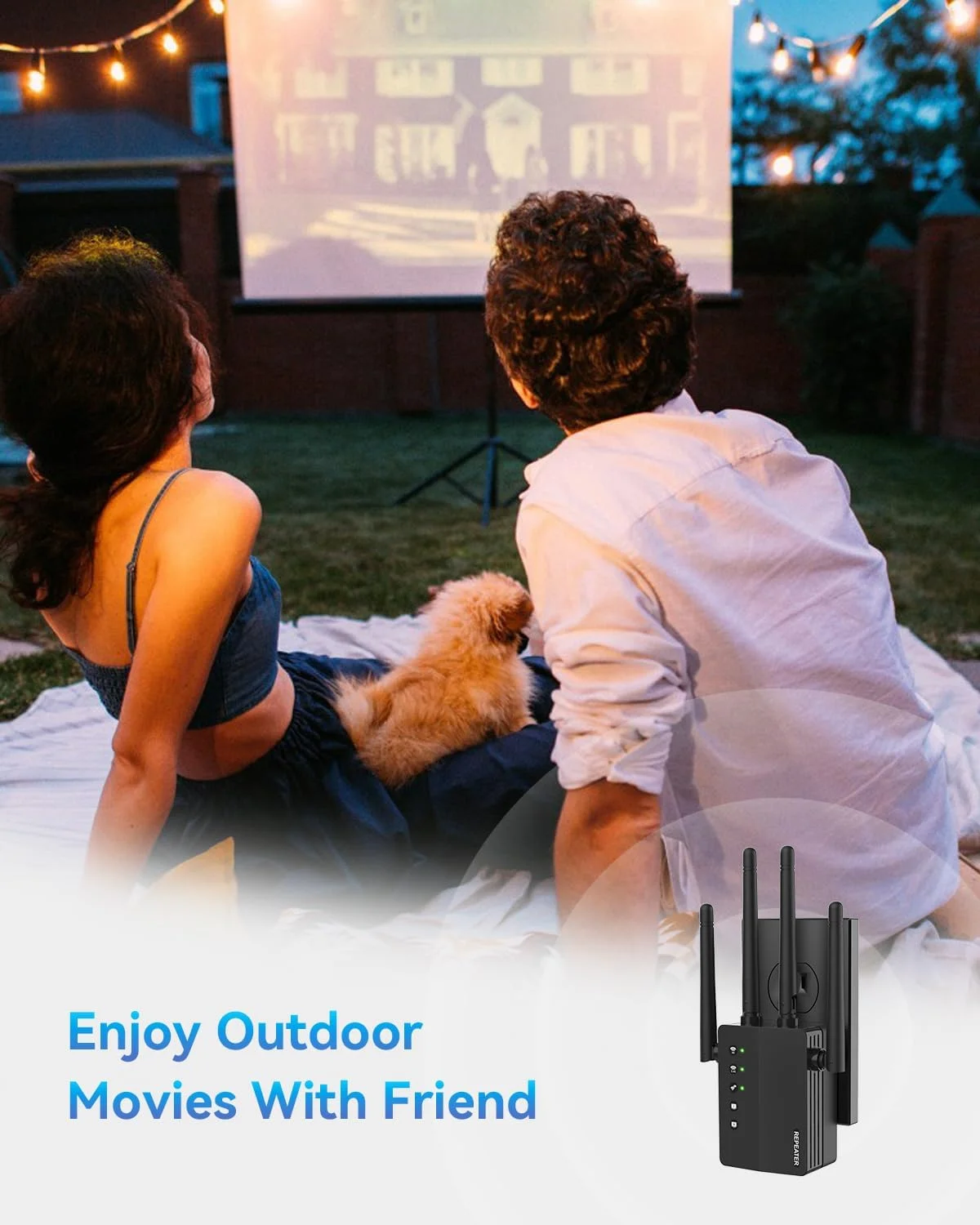 تقویت کننده سیگنال وای فای، پوشش 12880 فوت مربع، سازگاری با 105 دستگاه، دو بانده 5 گیگاهرتز/2.4 گیگاهرتز، 1200 مگابیت بر ثانیه، توسعه دهنده وای فای برای پوشش گسترده