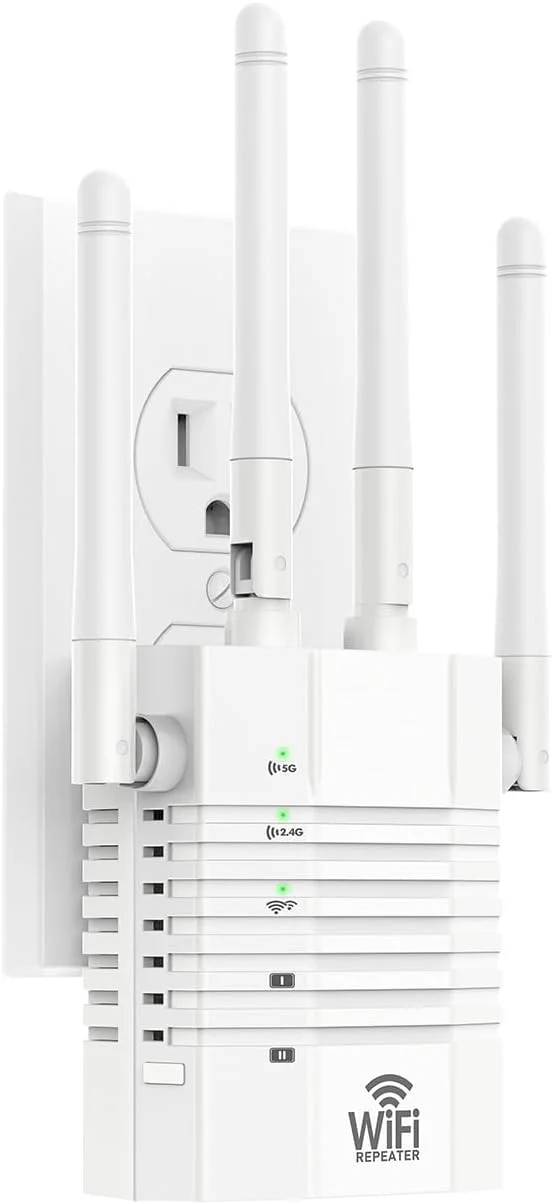 تقویت کننده WiFi، تقویت کننده سیگنال WiFi، تقویت کننده WiFi، پوشش تا 1290 متر مربع و 150+ دستگاه، تکرار کننده بی سیم دو بانده، تکرار کننده WiFi، تقویت کننده سیگنال توسعه دهنده های WiFi برای خانه