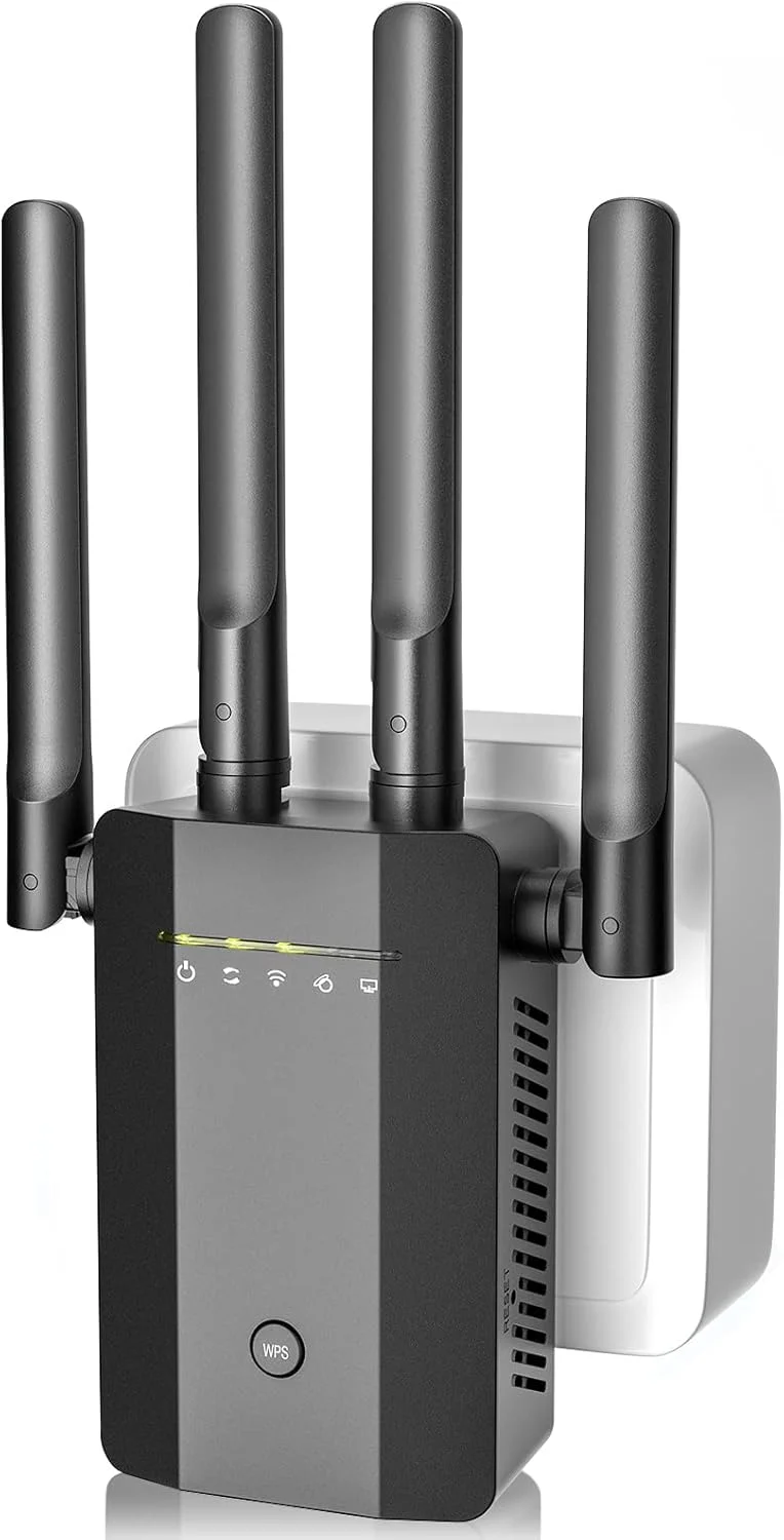 تقویت کننده سیگنال وای فای 2025، پوشش 12,888 فوت مربع برای 65+ دستگاه، سرعت 8 برابر سریعتر با پورت اترنت، تقویت کننده اینترنت برد بلند، راه اندازی آسان با 1 ضربه