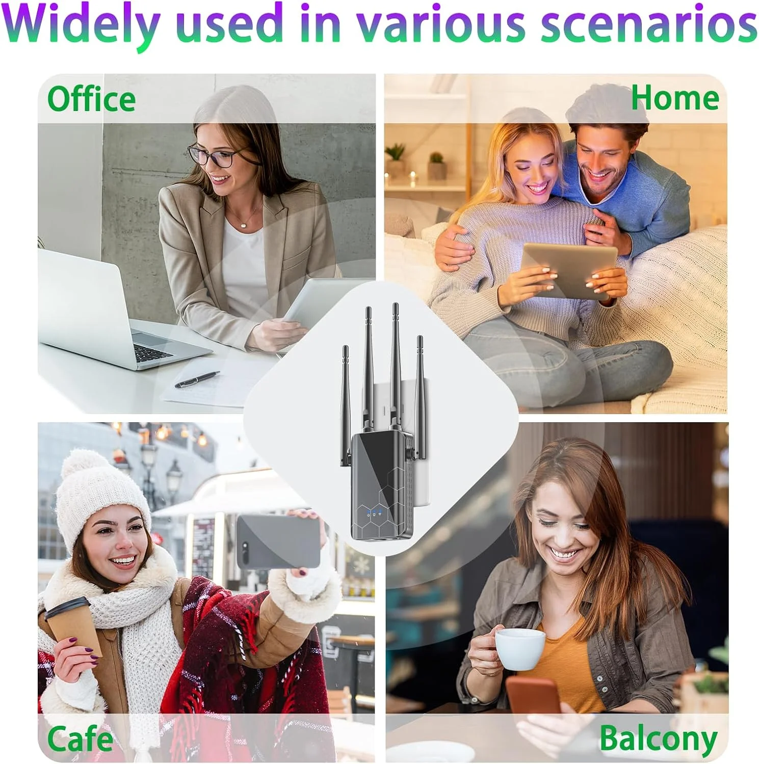 تقویت کننده سیگنال وای فای 2025، پوشش تا 836 متر مربع و پشتیبانی از 69+ دستگاه، تکرار کننده بی سیم وای فای با پورت اترنت، تقویت کننده هوشمند سیگنال برای خانه/دفتر، رومینگ یکپارچه، پخش 4K
