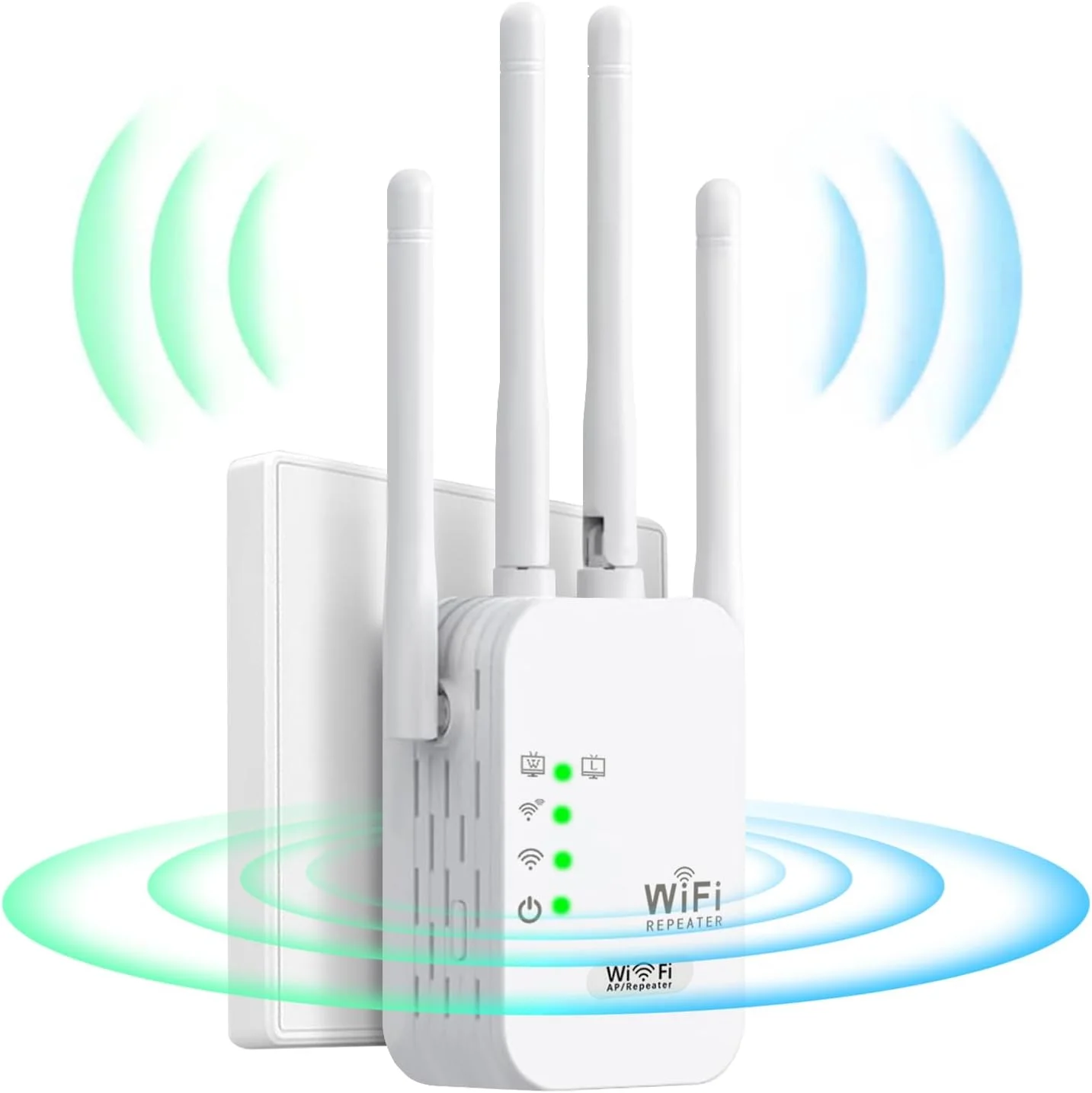 تقویت کننده WiFi سریع 2025، تقویت کننده سیگنال WiFi برای پوشش تا 836 متر مربع برای بیش از 40 دستگاه، تکرار کننده WiFi با 4 آنتن پوشش کامل 360 درجه، راه اندازی 1 لمسی و پورت اترنت