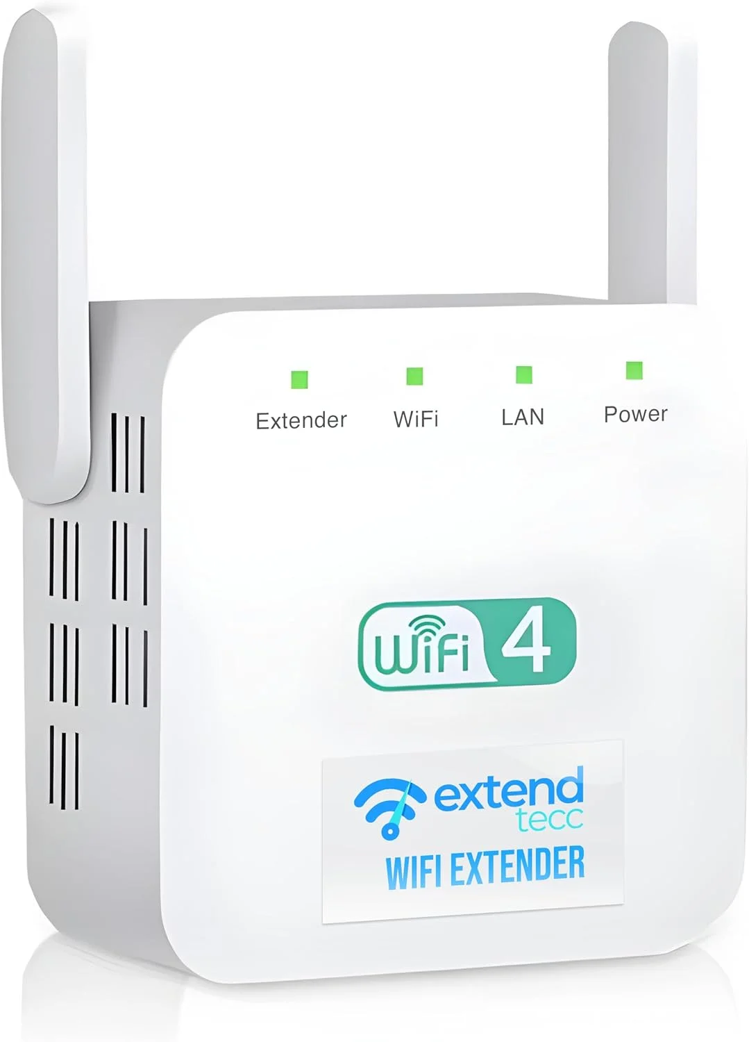 تقویت کننده وای فای Extendtecc، تقویت کننده سیگنال بی سیم Speed Wave WiFi با سرعت 300 مگابیت بر ثانیه، تکرار کننده وای فای Extend Tecc، تقویت کننده سیگنال بی سیم 2.4 گیگاهرتز دو باند 4 آنتن پوشش کامل 360 درجه توسعه دهنده اینترنت