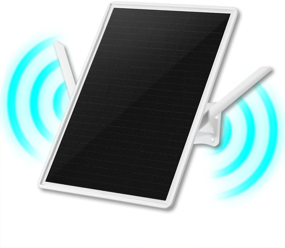 تقویت کننده سیگنال WiFi با باتری خورشیدی برای فضای باز، برد بلند تا 90 متر، تقویت کننده WiFi اینترنت 2.4G، تکرار کننده WiFi تقویت کننده سیگنال بی سیم 300 مگابیت در ثانیه، قابل استفاده برای روتر 2.4G (33 * 26 سانتی متر)