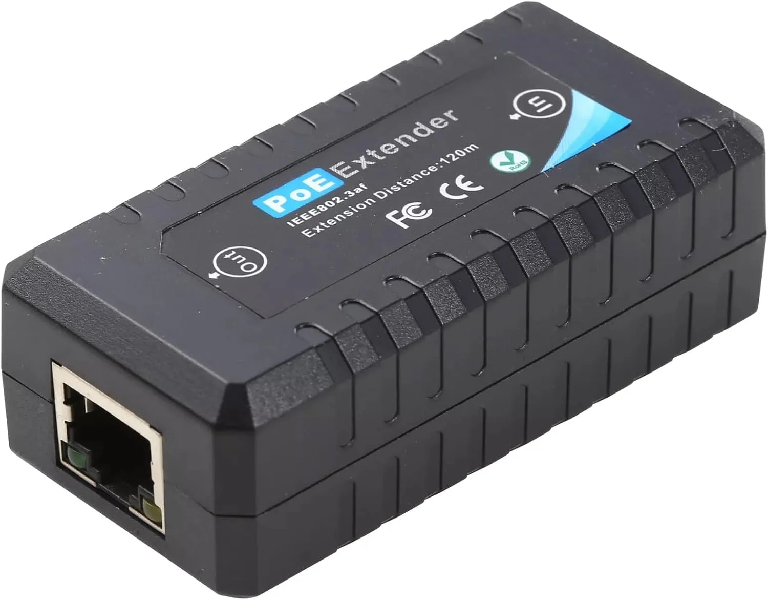 افزایش دهنده اترنت POE با سرعت 100 مگابیت بر ثانیه، برد اضافی 120 متری، پشتیبانی از اترنت و انتقال برق POE از طریق کابل های Cat5e Cat6 Cat6e UTP