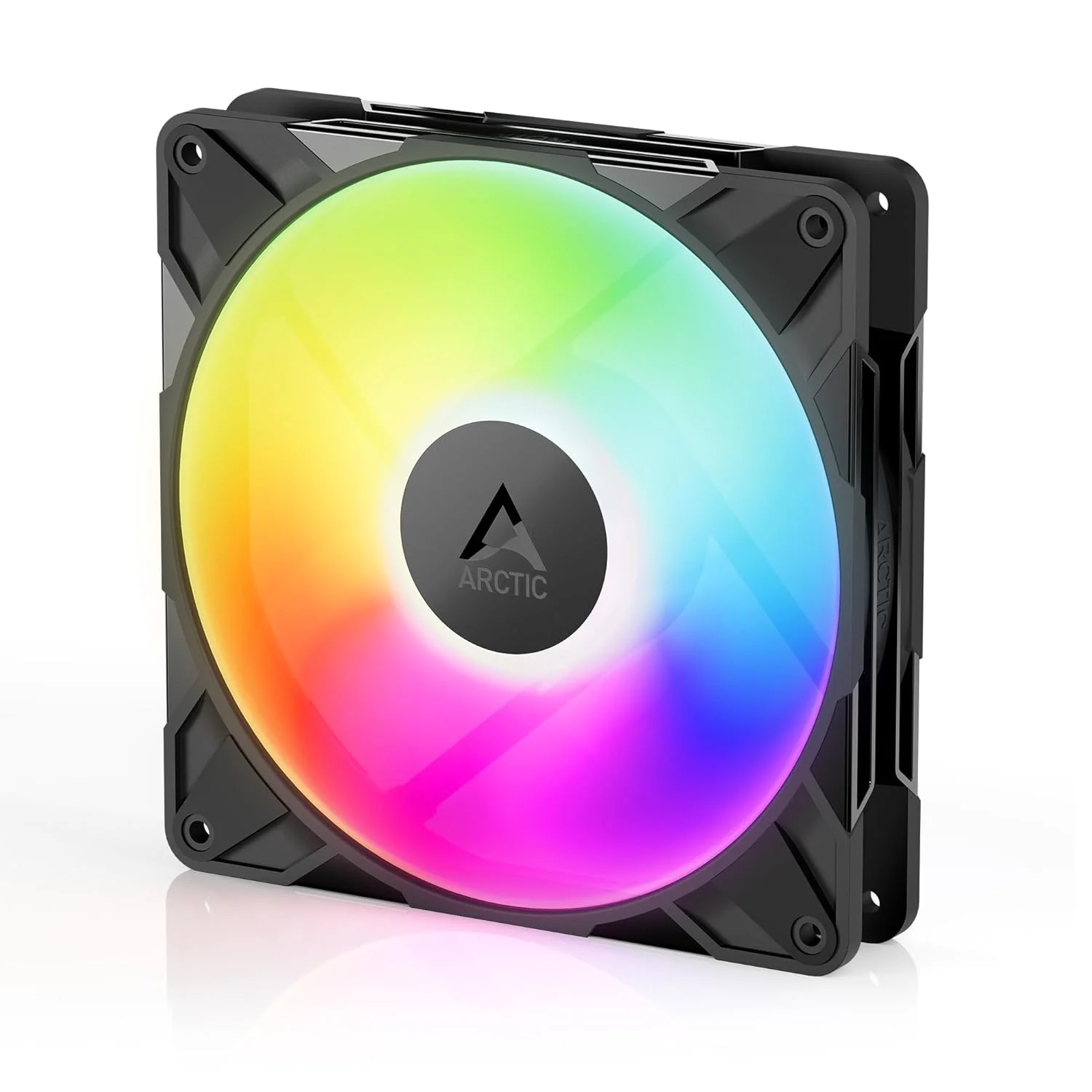 فن премиум قدرتمند ARCTIC P14 Pro A-RGB (مشکی)، فن PWM ۱۴۰ میلی‌متری با کابل Y، ۴۰۰-۲۵۰۰ دور در دقیقه، ۰ دور در دقیقه <۵% PWM، RGB دیجیتال ۵ ولت، بلبرینگ دینامیک سیال - مشکی