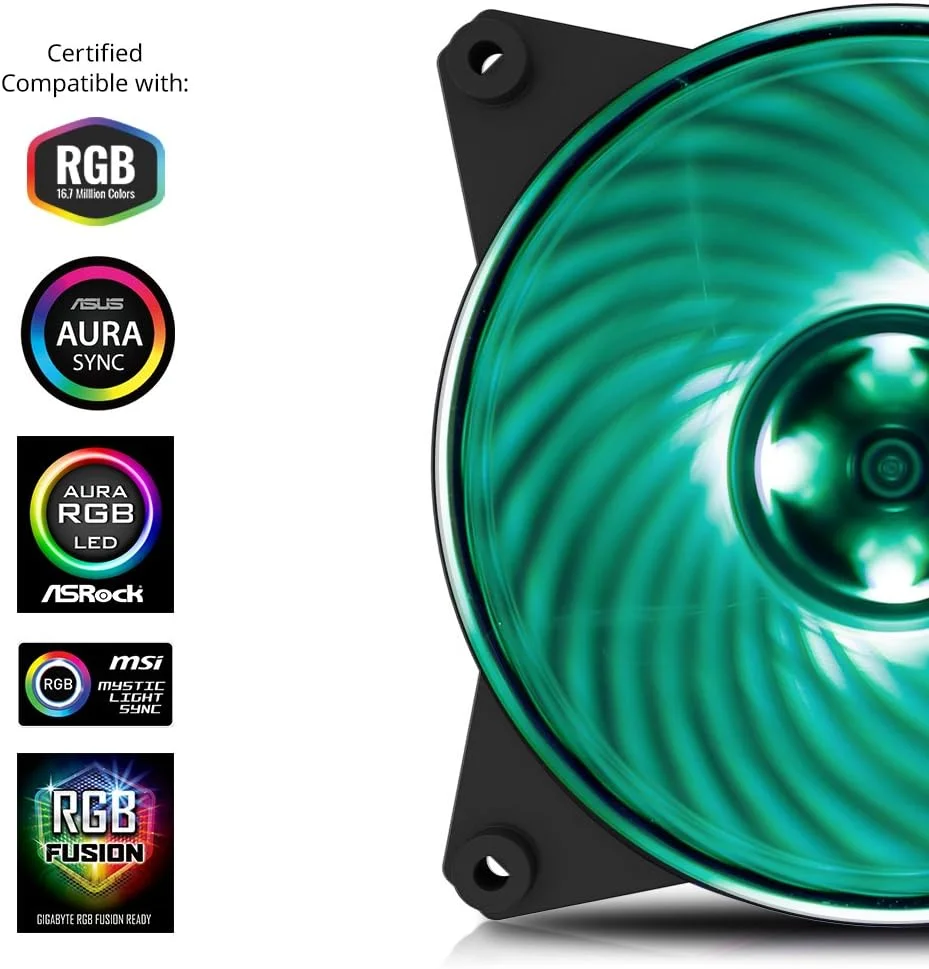 فن کیس کولر مستر MasterFan Pro 140 Air Flow RGB - فن 140 میلی متری RGB با جریان هوای بالا، بسته 3 عددی با کنترلر RGB LED، مناسب برای کیس های کامپیوتر، خنک کننده های پردازنده و رادیاتورها (MFY-F4DC-083PC-R1)
