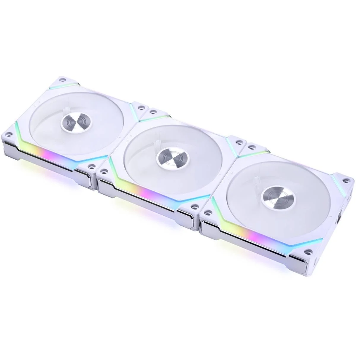 فن ARGB زنجیره ای Lian Li UNI Fan SL V2، بسته سه تایی 120 میلی متری سفید SL120V2-3W