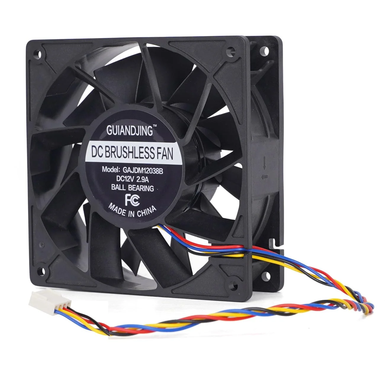 فن خنک کننده PWM مدل 12038، ابعاد 120mm در 38mm، ولتاژ DC 12V، دارای 4 پین، سرعت بالا 230 CFM، بلبرینگ دوگانه براشلس 5400RPM، مناسب برای کیس کامپیوتر، سرور، ایستگاه کاری و کابینت