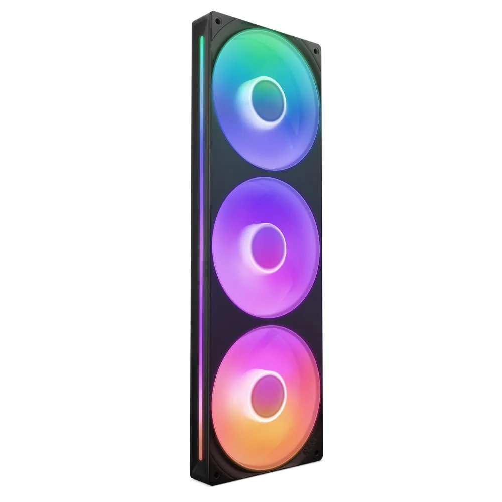 واحد فن تکی 360 میلی‌متری NZXT F360 RGB Core با 3 فن 120 میلی‌متری RGB - کنترل سرعت و نورپردازی - فشار استاتیک و جریان هوای بالا - بلبرینگ دینامیک سیال - 8 LED aRGB در هر فن - مشکی