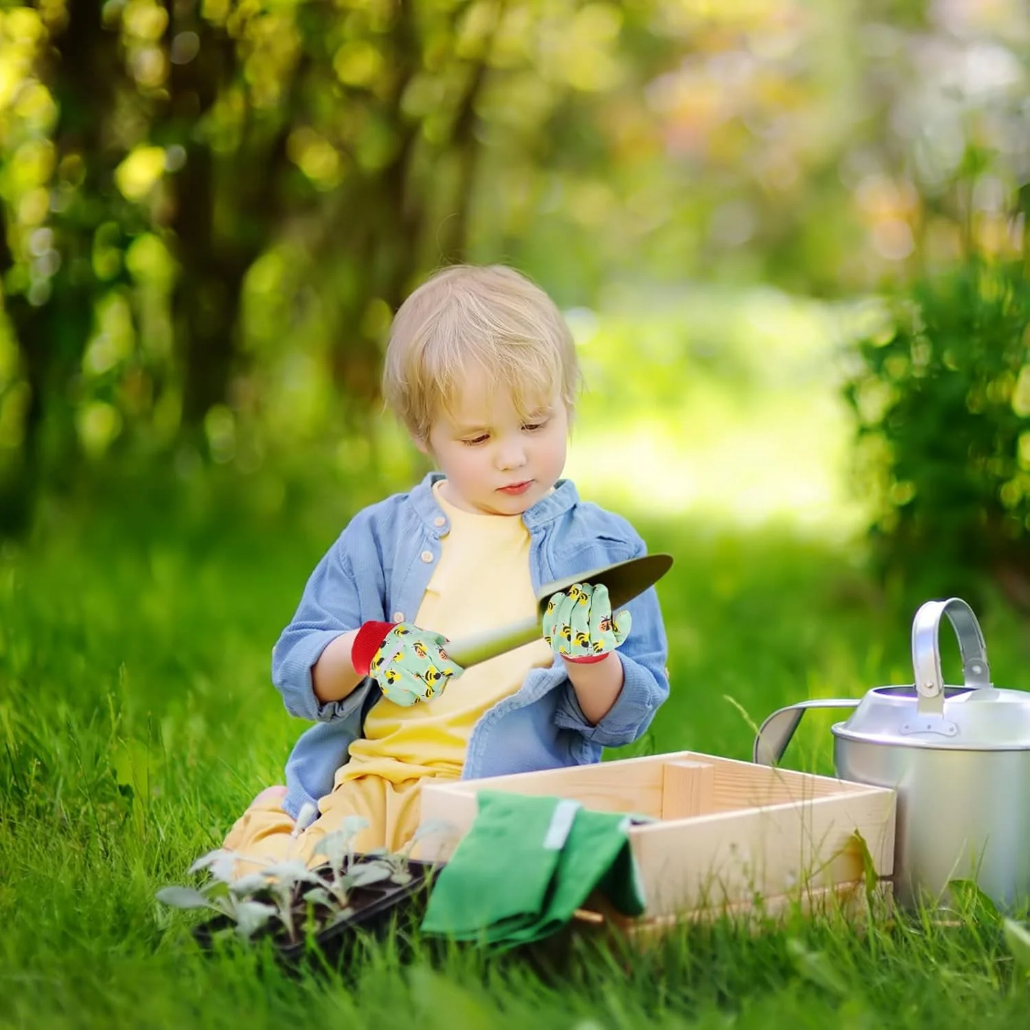 دستکش باغبانی کودکانه OSDUE، 3 جفت دستکش محافظ با روکش لاستیکی فوم برای باغبانی و کار برای دختران و پسران (مناسب 10-15 سال)