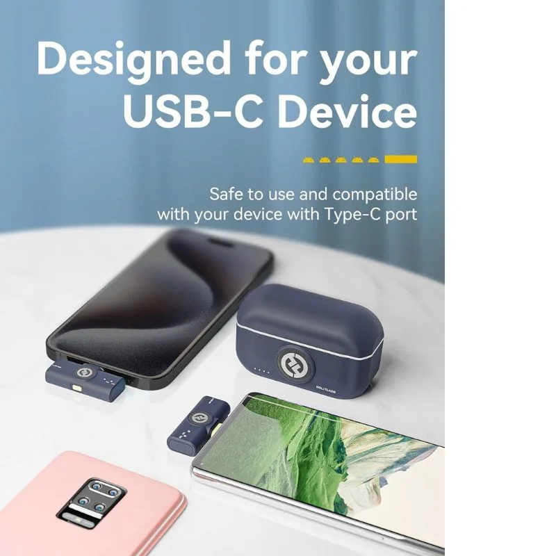 میکروفون بی سیم یقه ای Hollyland LARK M2 با درگاه USB-C