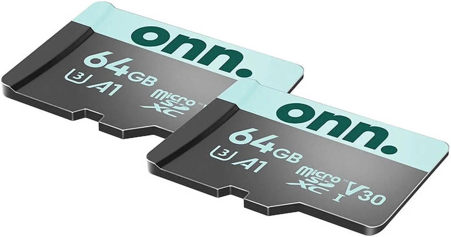 کارت حافظه میکرو اس دی Onn بسته 2 عددی به همراه آداپتور، ظرفیت 64 گیگابایت، سرعت خواندن 100 مگابایت بر ثانیه، سرعت نوشتن 50 مگابایت بر ثانیه، مقاوم در برابر آب، ضربه، دما و مغناطیس، مناسب برای دوربین، تبلت، کامپیوتر، پهپاد | 100131767 کارت حافظه میکرو اس دی Onn بسته 2 عددی به همراه آداپتور، ظرفیت 64 گیگابایت، سرعت خواندن 100 مگابایت بر ثانیه، سرعت نوشتن 50 مگابایت بر ثانیه، مقاوم در برابر آب، ضربه، دما و مغناطیس، مناسب برای دوربین، تبلت، کامپیوتر، پهپاد | 100131767