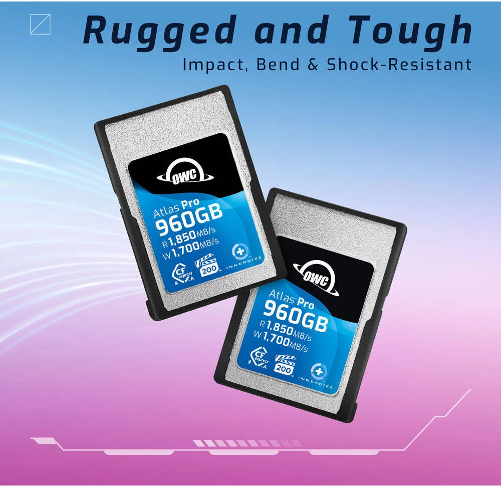 کارت حافظه OWC Atlas Pro CFexpress 4.0 Type A، ظرفیت 960 گیگابایت، PCIe 4.0 x1، سرعت خواندن 1850 مگابایت بر ثانیه، سرعت نوشتن 1700 مگابایت بر ثانیه، ضبط ویدیوهای 8K با نرخ بیت بالا، عکس های Raw و Image Bursts | FXA4P00960 کارت حافظه OWC Atlas Pro CFexpress 4.0 Type A، ظرفیت 960 گیگابایت، PCIe 4.0 x1، سرعت خواندن 1850 مگابایت بر ثانیه، سرعت نوشتن 1700 مگابایت بر ثانیه، ضبط ویدیوهای 8K با نرخ بیت بالا، عکس های Raw و Image Bursts | FXA4P00960