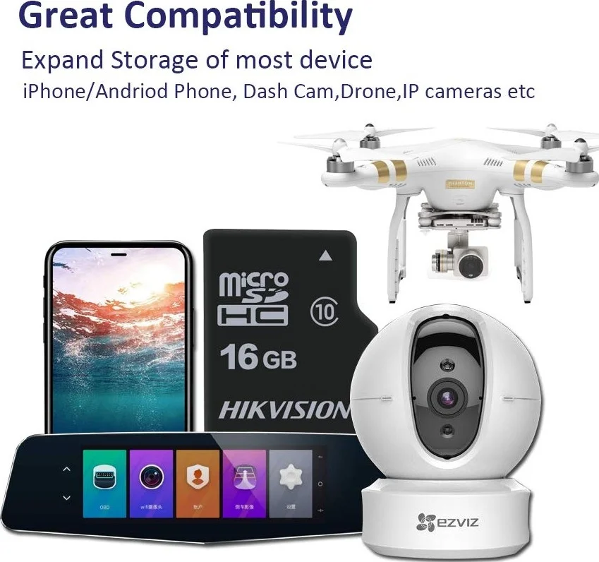 کارت حافظه 16 گیگابایتی MicroSDHC هایک ویژن 92 مگابیت بر ثانیه | HS-TF-C1(STD)/16G/ZAZ01X00/OD