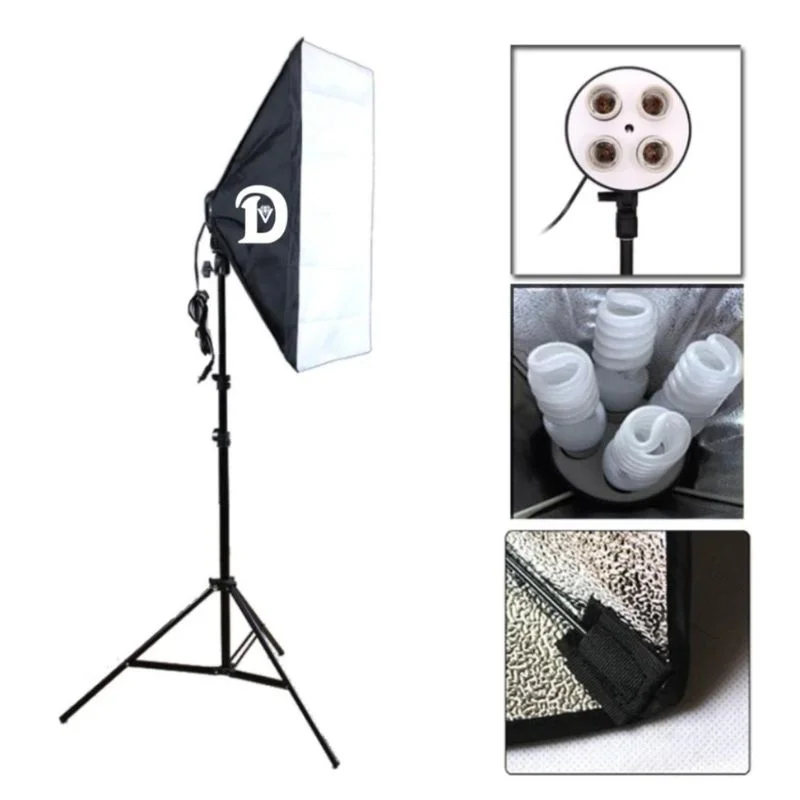 مجموعه سافت باکس به همراه نگهدارنده 4 لامپه Diamond و سه پایه