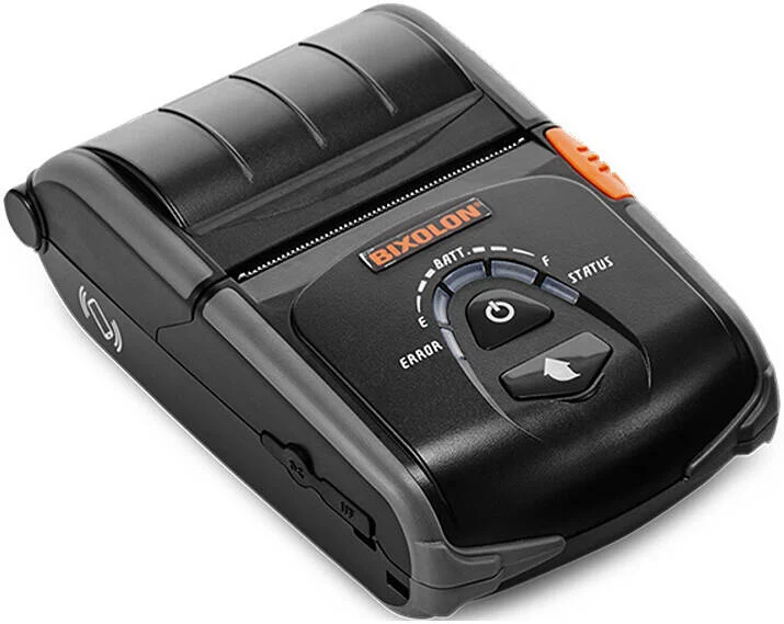 چاپگر رسید قابل حمل بیکسلون مدل SRP-R200BG، سرعت چاپ تا 100 میلی متر در ثانیه، دارای استاندارد IP43، دارای گواهی Apple MFi، اتصال سیمی یا بی سیم، مشکی | SPP-R200IIBG