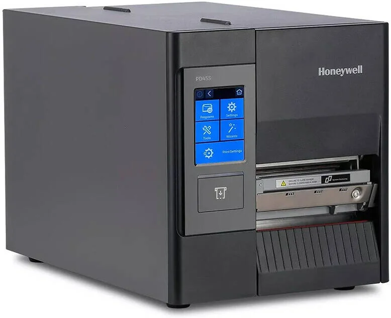 چاپگر لیبل صنعتی هانیول مدل PD45S0C، رزولوشن چاپ 203 DPI (8 نقطه در میلی‌متر)، سرعت چاپ تا 10 ips، حداکثر عرض چاپ تا 108 میلی‌متر، پشتیبانی از نمادهای 1D و 2D، مشکی | PD45S0C