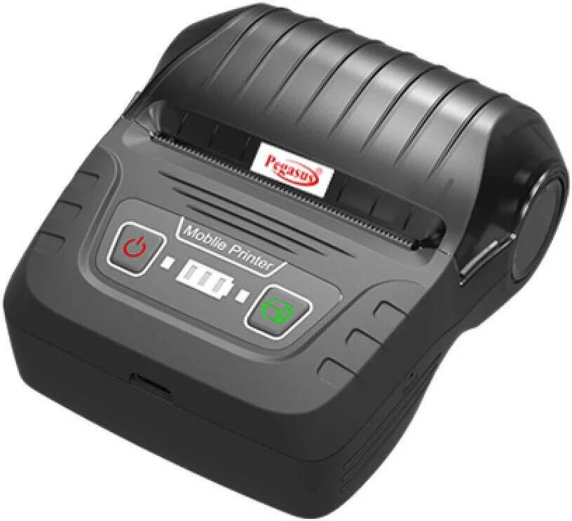 چاپگر کوچک بارکد و رسید قابل حمل پگاسوس PM200، رزولوشن 203 DPI، سرعت چاپ 90 میلی‌متر بر ثانیه، عرض چاپ 48 میلی‌متر، باتری قابل شارژ 1500mAh داخلی، کم صدا، مشکی | PM200-Mini