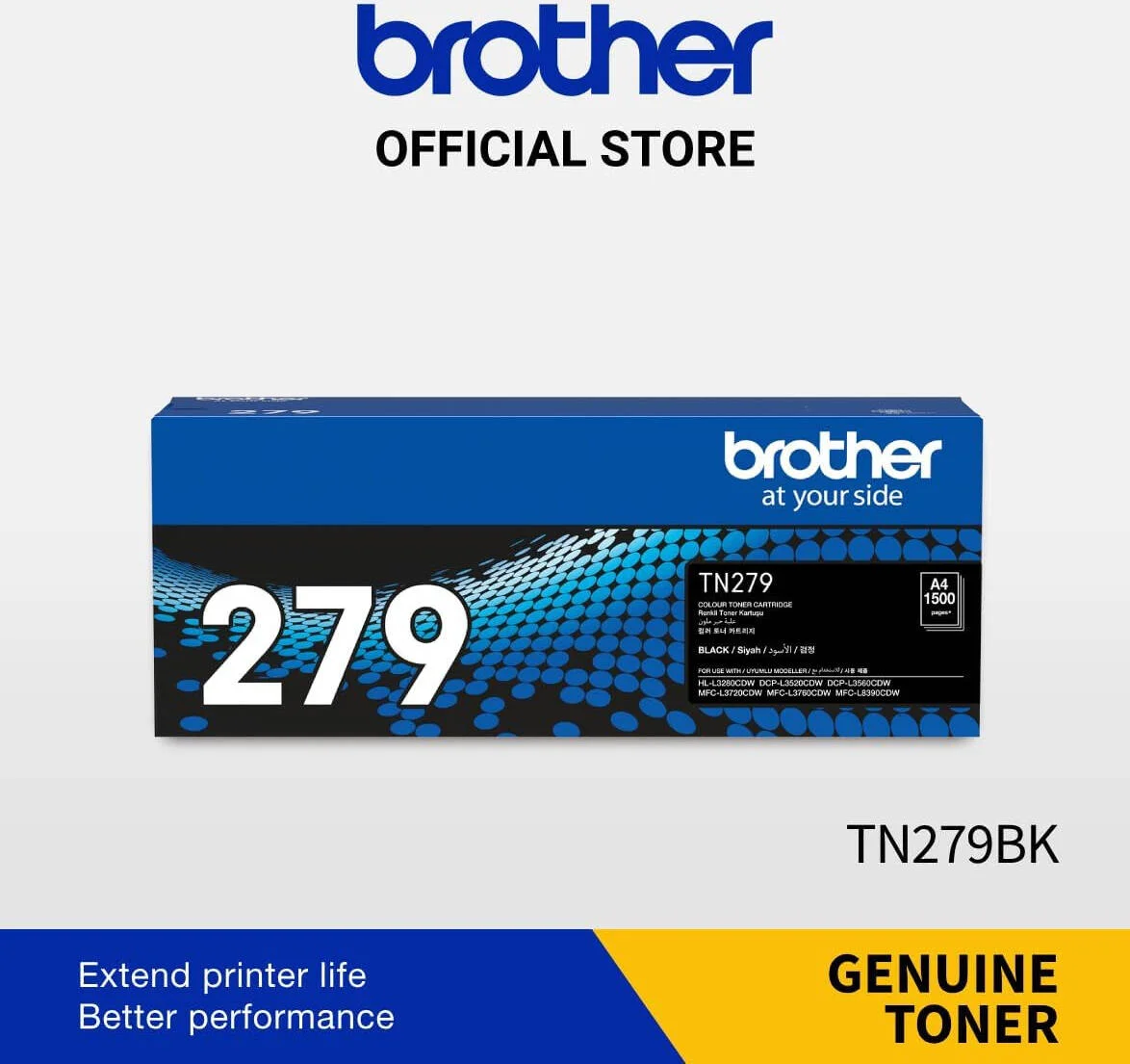 کارتریج تونر مشکی Brother TN279، بازدهی تا 1500 صفحه | TN279BK