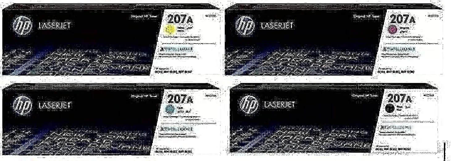 بسته چندتایی تونر اصلی اچ پی 207A زرد/سرخابی/آبی/مشکی برای HP Color Laserjet Pro M255 M282 M283