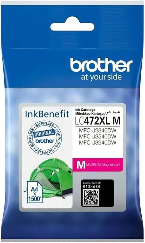 کارتریج جوهر افشان با ظرفیت بالا Brother LC472XL برای پرینتر Brother MFC-J2340DW (سرخابی)