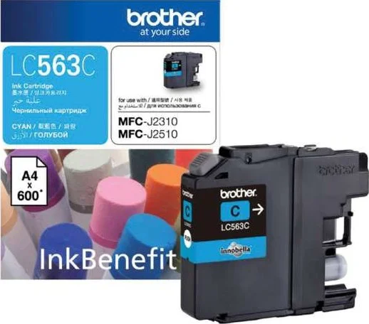 کارتریج جوهر آبی فیروزه ای Brother LC563 | LC563C