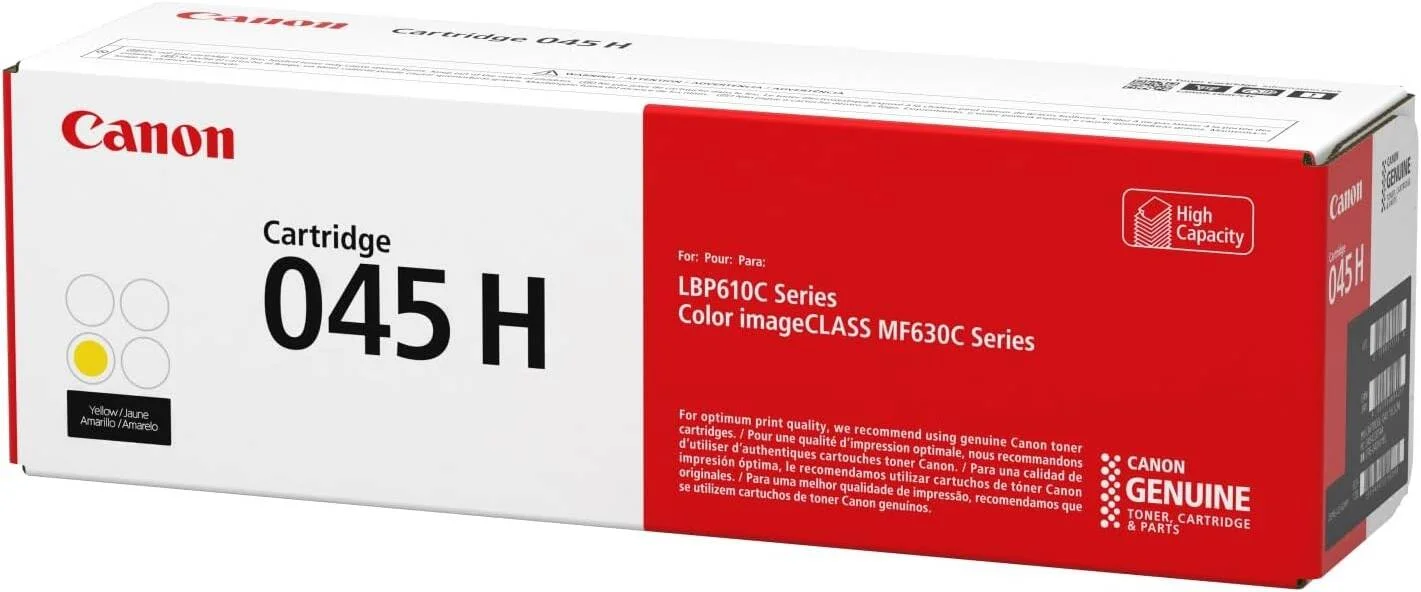 تونر اصلی کانن، کارتریج 045 زرد، ظرفیت بالا (1243C001)، بسته 1 عددی، برای پرینترهای لیزری رنگی کانن مدل imageCLASS MF634Cdw، MF632Cdw، LBP612Cdw تونر اصلی کانن، کارتریج 045 زرد، ظرفیت بالا (1243C001)، بسته 1 عددی، برای پرینترهای لیزری رنگی کانن مدل imageCLASS MF634Cdw، MF632Cdw، LBP612Cdw