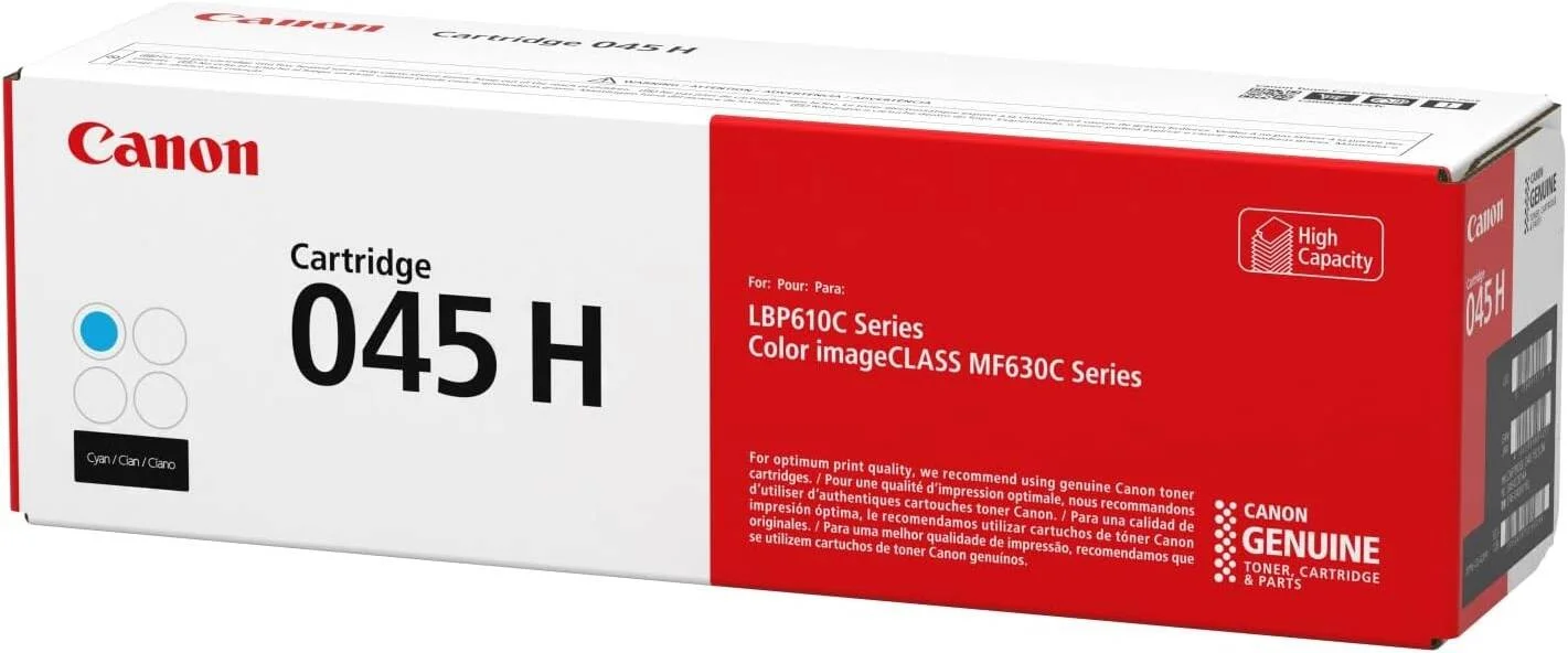 تونر اصلی کانن، کارتریج 045 فیروزه ای، ظرفیت بالا (1245C001)، بسته 1 عددی، برای پرینترهای لیزری رنگی کانن مدل های imageCLASS MF634Cdw, MF632Cdw, LBP612Cdw تونر اصلی کانن، کارتریج 045 فیروزه ای، ظرفیت بالا (1245C001)، بسته 1 عددی، برای پرینترهای لیزری رنگی کانن مدل های imageCLASS MF634Cdw, MF632Cdw, LBP612Cdw