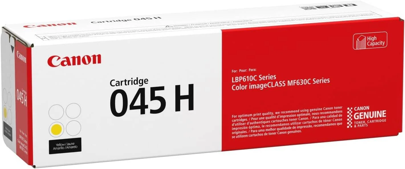 تونر اصلی کانن، کارتریج 045 زرد، ظرفیت بالا (1243C001)، بسته 1 عددی، برای پرینترهای لیزری رنگی کانن مدل imageCLASS MF634Cdw، MF632Cdw، LBP612Cdw تونر اصلی کانن، کارتریج 045 زرد، ظرفیت بالا (1243C001)، بسته 1 عددی، برای پرینترهای لیزری رنگی کانن مدل imageCLASS MF634Cdw، MF632Cdw، LBP612Cdw