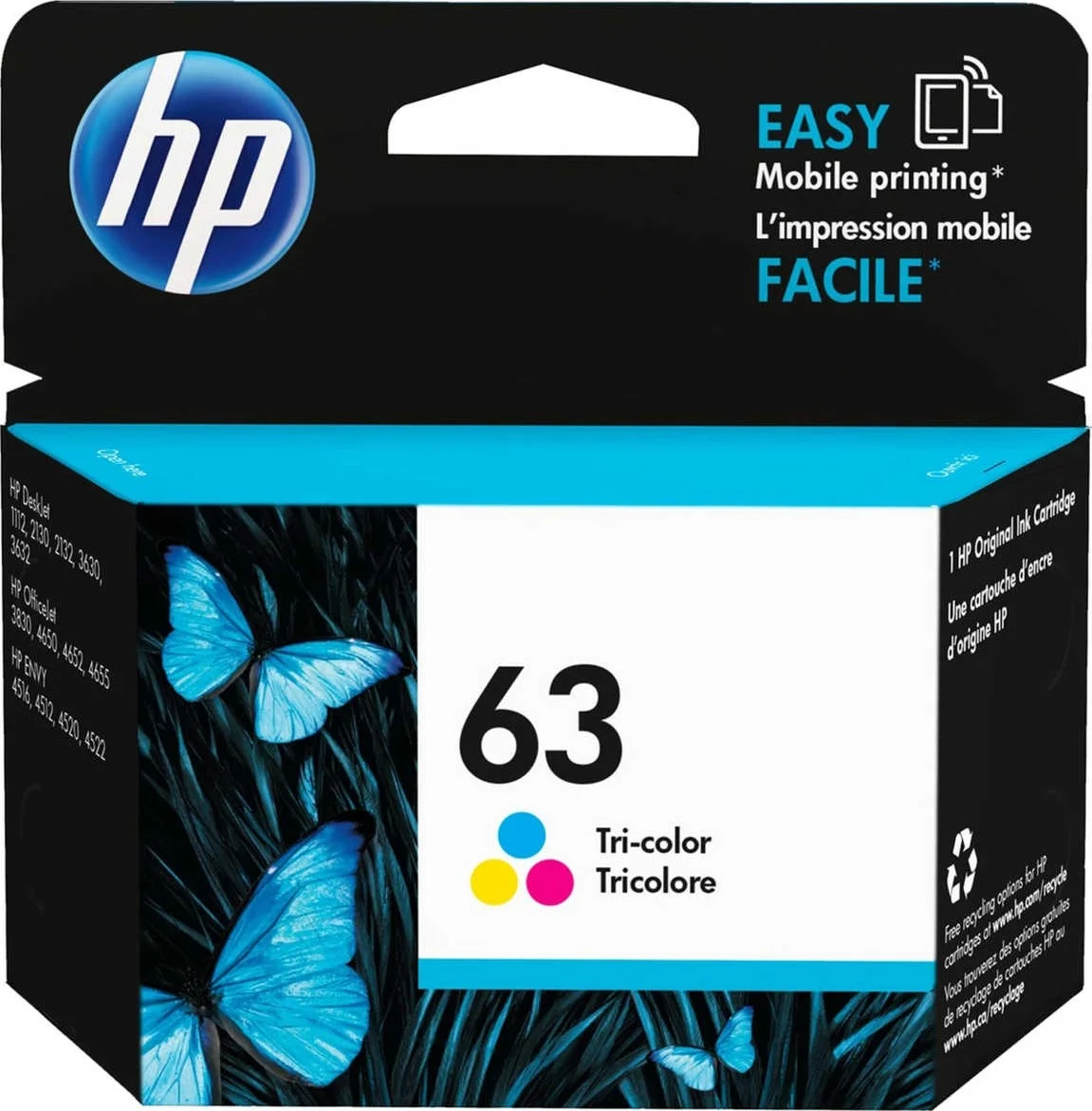 کارتریج جوهر رنگی سه گانه اصلی HP 63 مدل F6U61AN کارتریج جوهر رنگی سه گانه اصلی HP 63 مدل F6U61AN