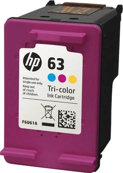 کارتریج جوهر رنگی سه گانه اصلی HP 63 مدل F6U61AN کارتریج جوهر رنگی سه گانه اصلی HP 63 مدل F6U61AN
