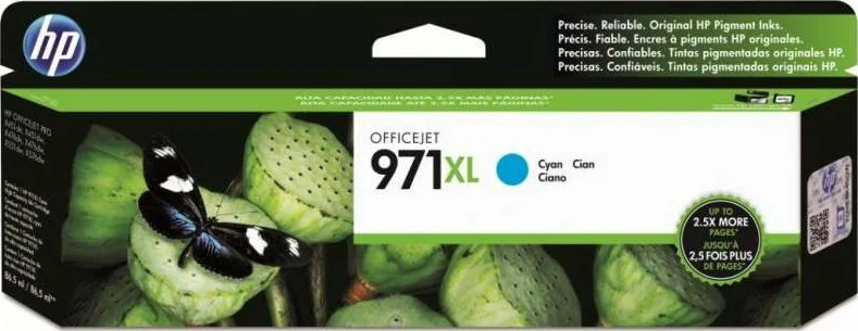 کارتریج جوهر افشان اصلی آبی پر رنگ HP 971XL | CN626AE