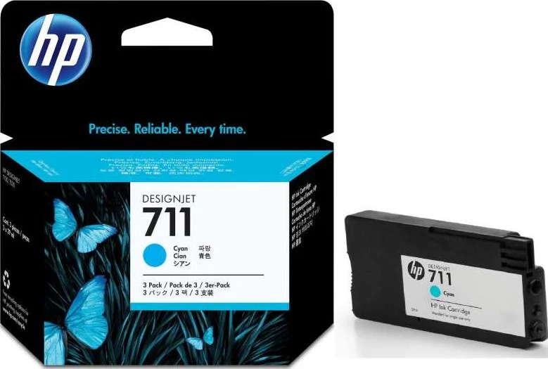 کارتریج جوهر فیروزه ای 29 میلی لیتری HP 711 (بسته 3 عددی) | CZ134A
