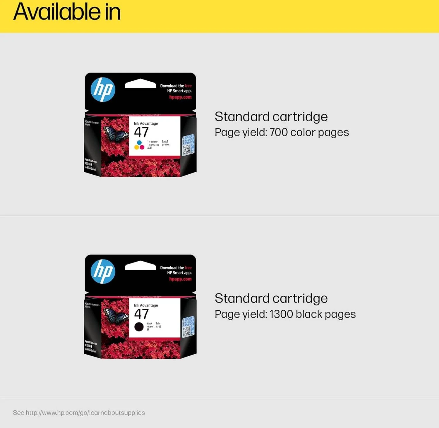 کارتریج جوهر رنگی اصلی اچ پی 47