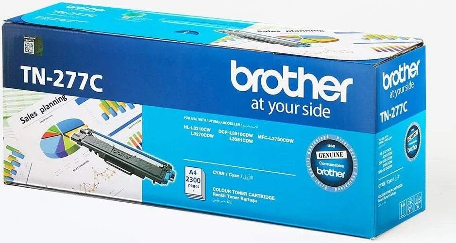 کارتریج تونر با ظرفیت بالا Brother TN-277 برای HL-L3270CDW DCP-L3551CDW (فیروزه ای)