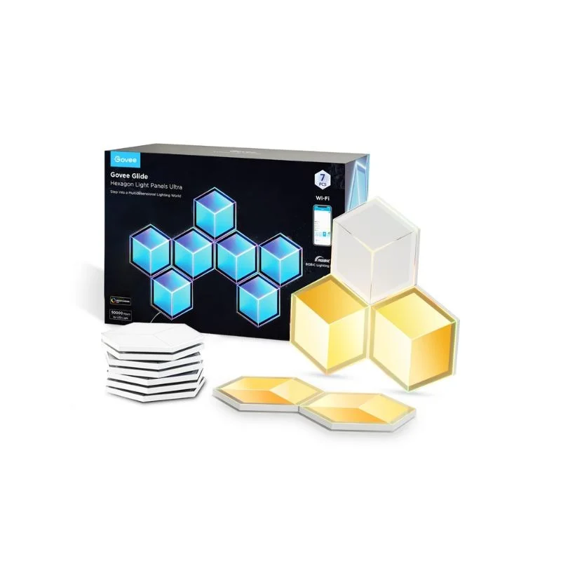 ست پنل نورپردازی هوشمند 7 تایی Govee Glide Hexagon Light Panels Ultra مدل H606A