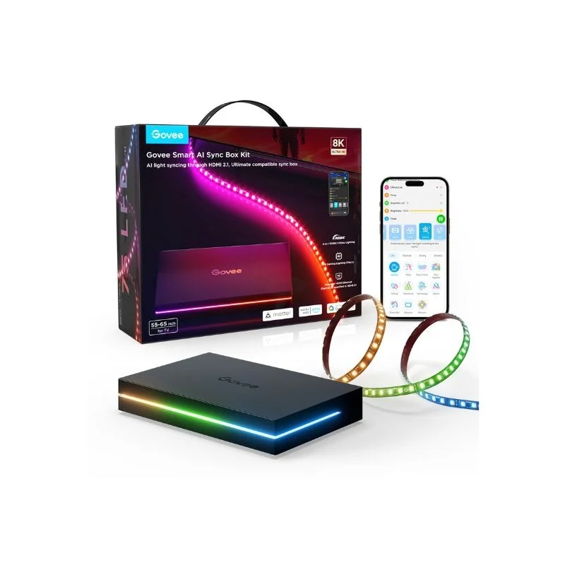 نوار نور پس زمینه هوشمند تلویزیون سایز 55 تا 65 اینچ گووی مدل H8604 مجهز به AI Sync Box Kit 2