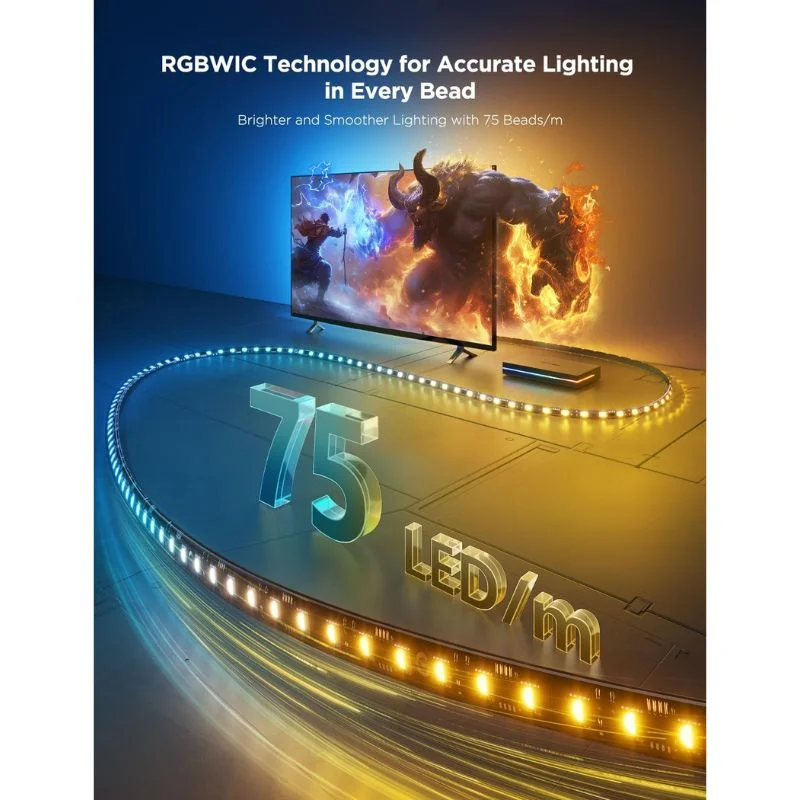 نوار نور پس زمینه هوشمند تلویزیون سایز 55 تا 65 اینچ گووی مدل H8604 مجهز به AI Sync Box Kit 2