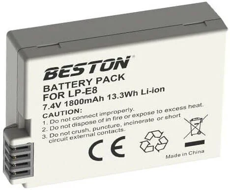 باتری 1800 میلی آمپر ساعتی LP-E8 بستون برای دوربین های کانن، بسته 1 عددی | LP-E8