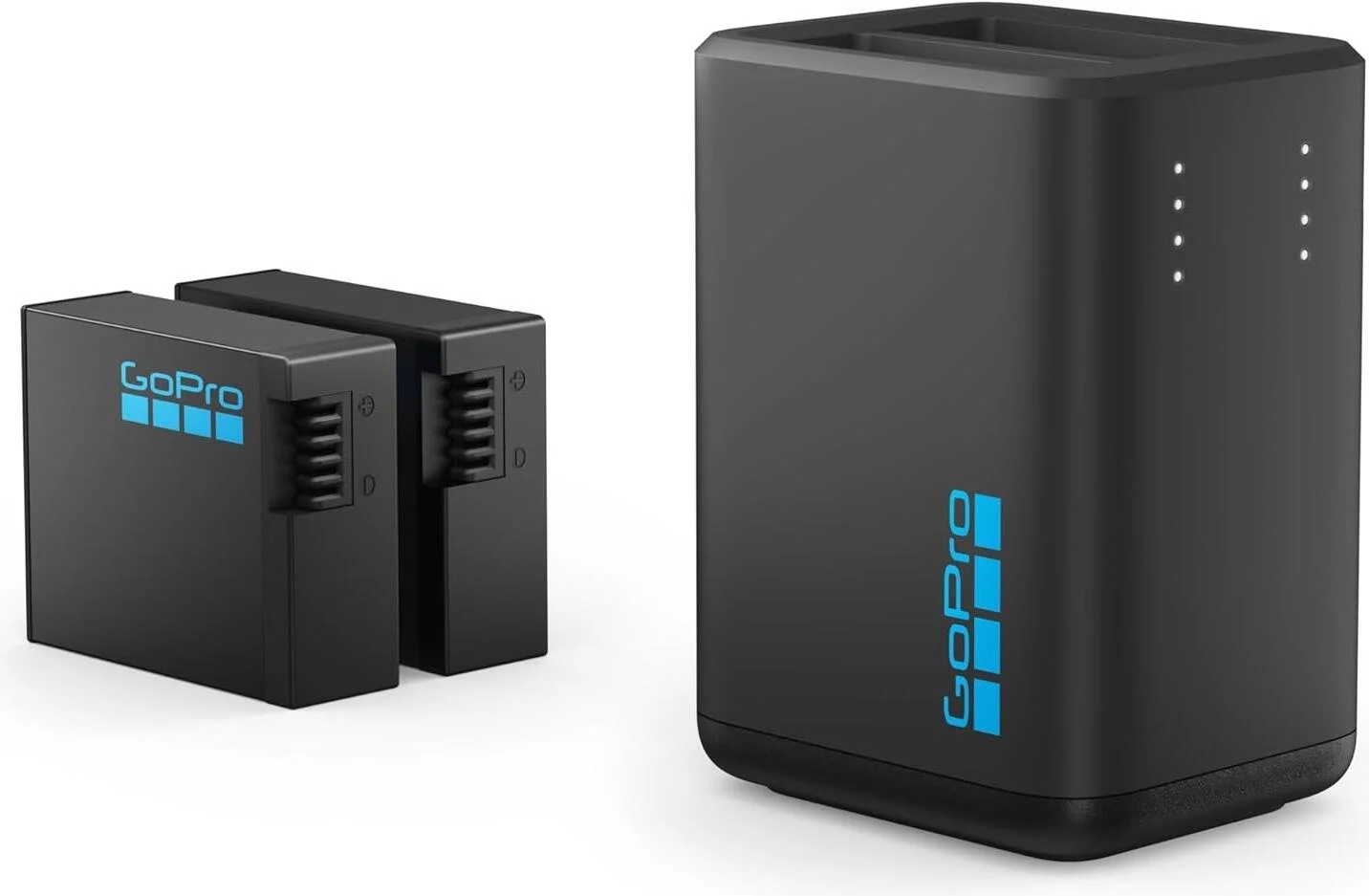 شارژر دوگانه GoPro + 2 باتری قابل شارژ Enduro برای HERO13 Black، لوازم جانبی رسمی GoPro، ظرفیت 1900mAh، باتری جایگزین/یدکی | AEDBD-201-EU