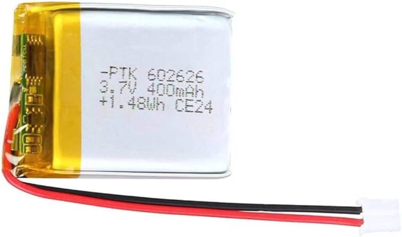 باتری لیتیوم پلیمری 602626 3.7 ولت 400 میلی آمپر | 602626