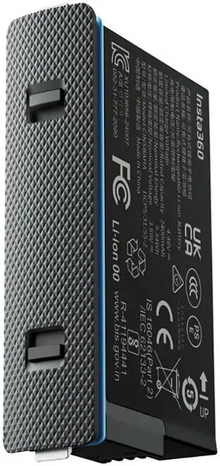 باتری Insta360 X5، باتری با ظرفیت بالای 2400 میلی آمپر ساعت، 135 دقیقه ضبط با کیفیت 5.7K30fps، شارژ 80% در حدود 20 دقیقه | X5 باتری Insta360 X5، باتری با ظرفیت بالای 2400 میلی آمپر ساعت، 135 دقیقه ضبط با کیفیت 5.7K30fps، شارژ 80% در حدود 20 دقیقه | X5