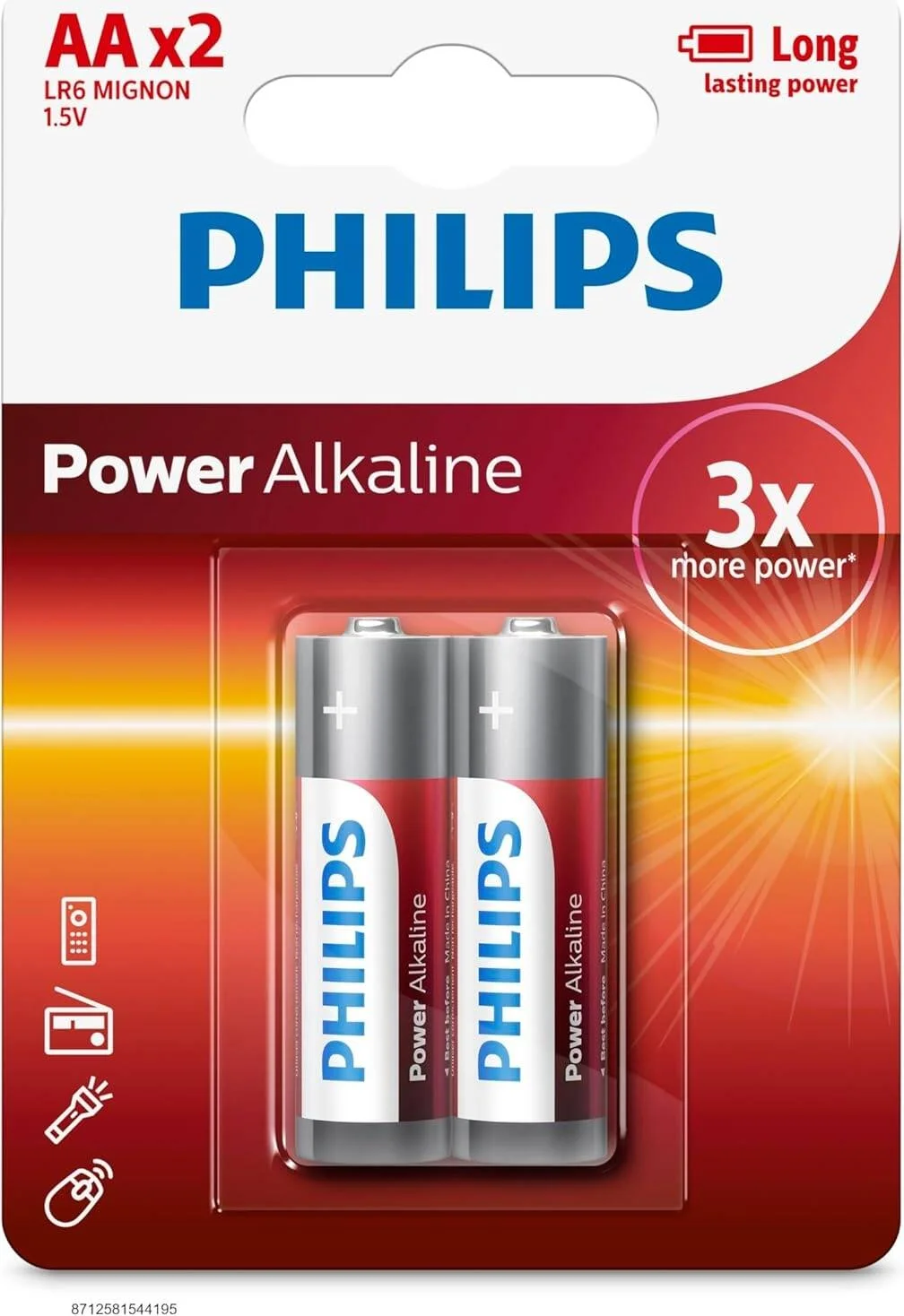 باتری قلمی AA فیلیپس X2، برتر از کربن روی، ارائه خروجی پایدار 1.5 ولت، ماندگاری طولانی مدت